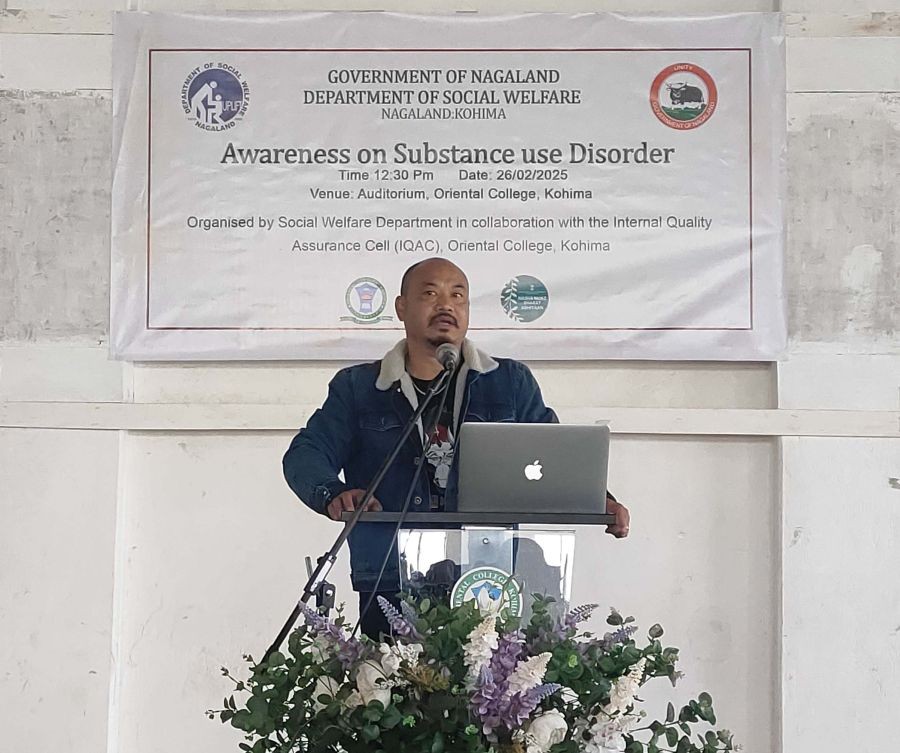 Speakers during the awareness programme on substance use disorder held at Oriental College on February 26.